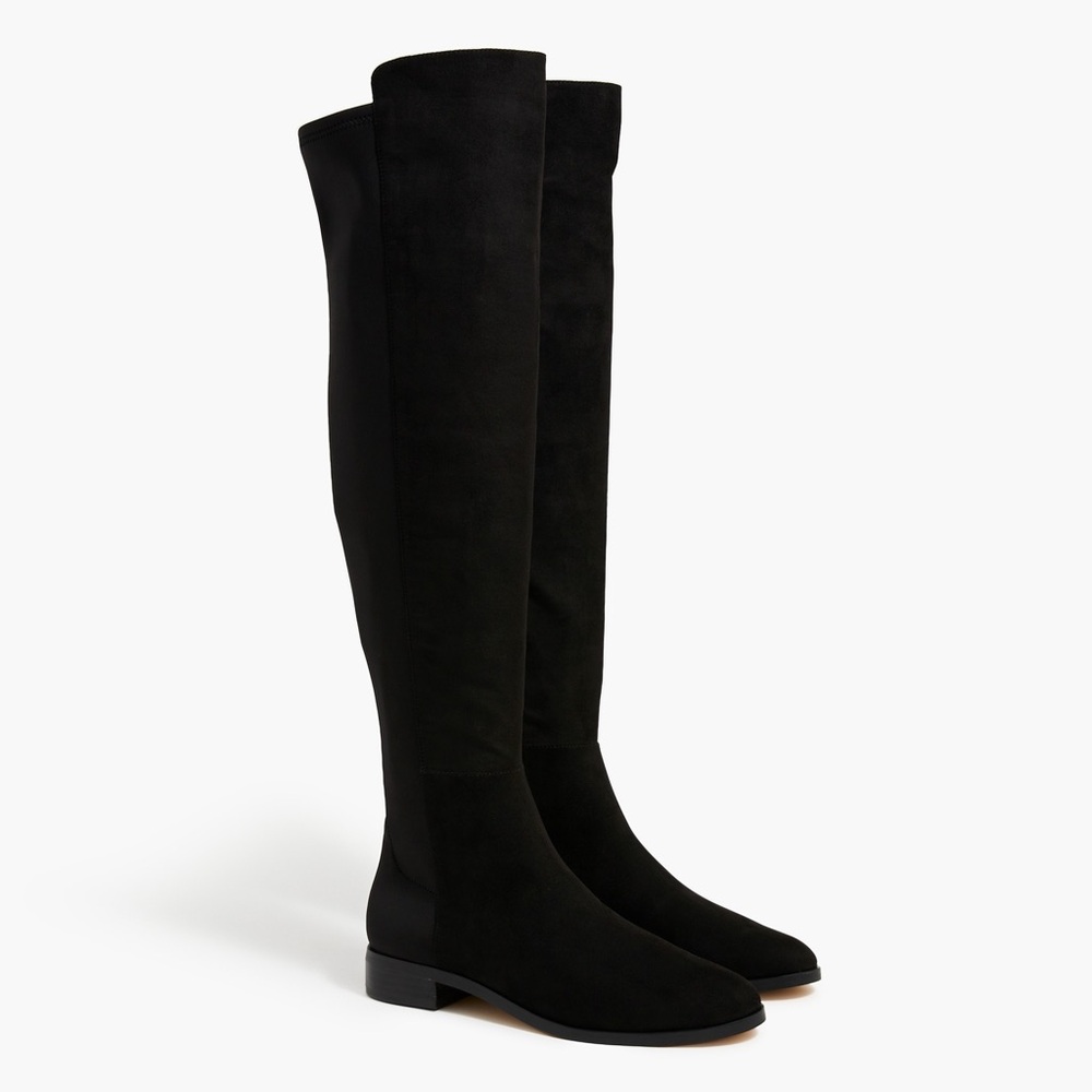 Never worn J Crew Knee high boots with stretch, faux suede 
Item style: BJ269